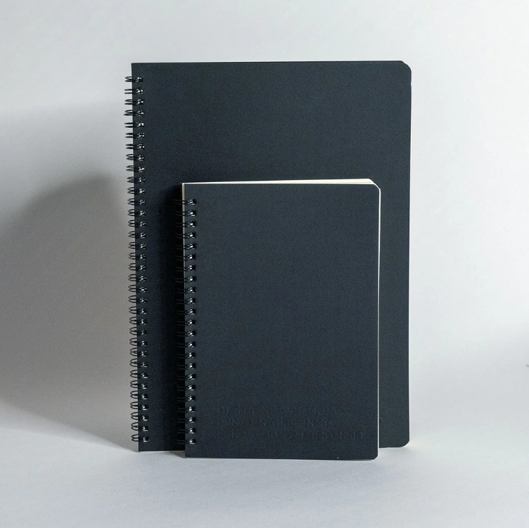 Spiral notebook with wire-o binding